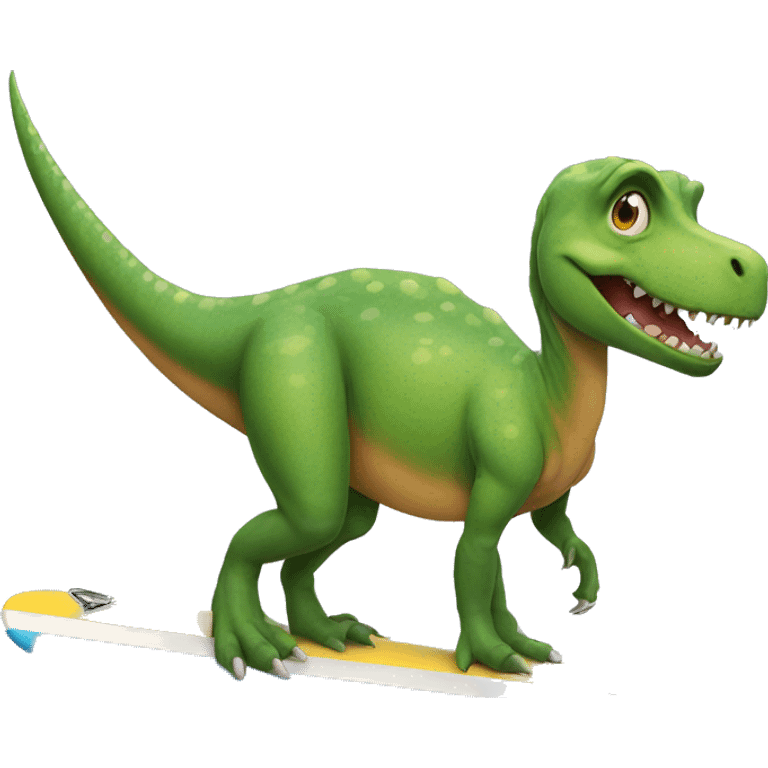 dinosaur on a surfboard emoji