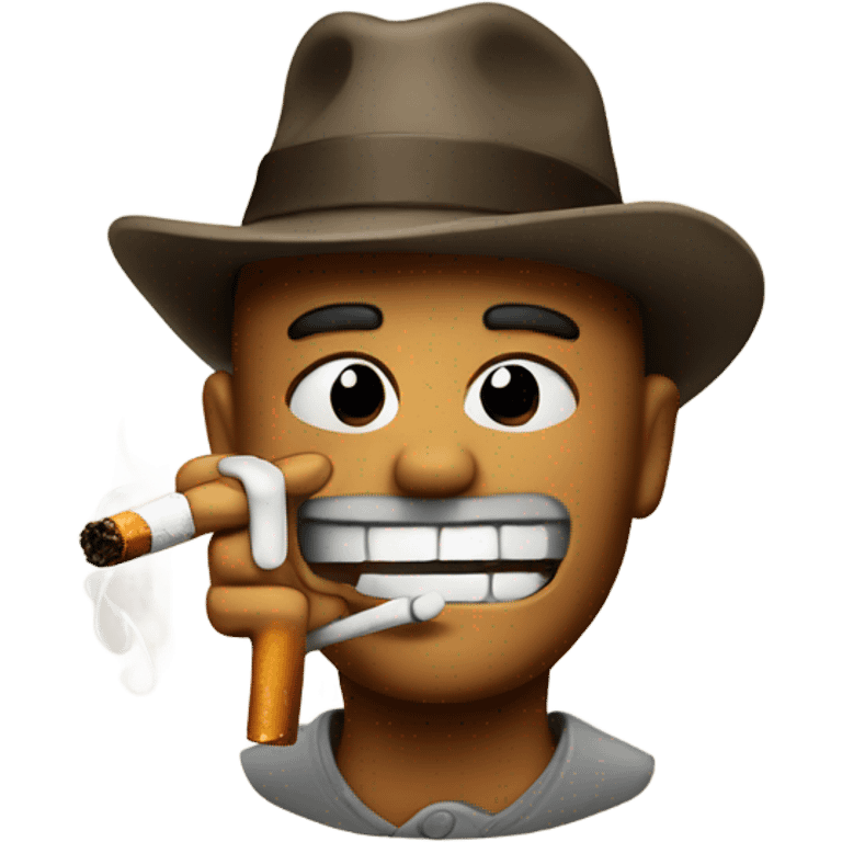 Face with whiskey and cigarette emoji