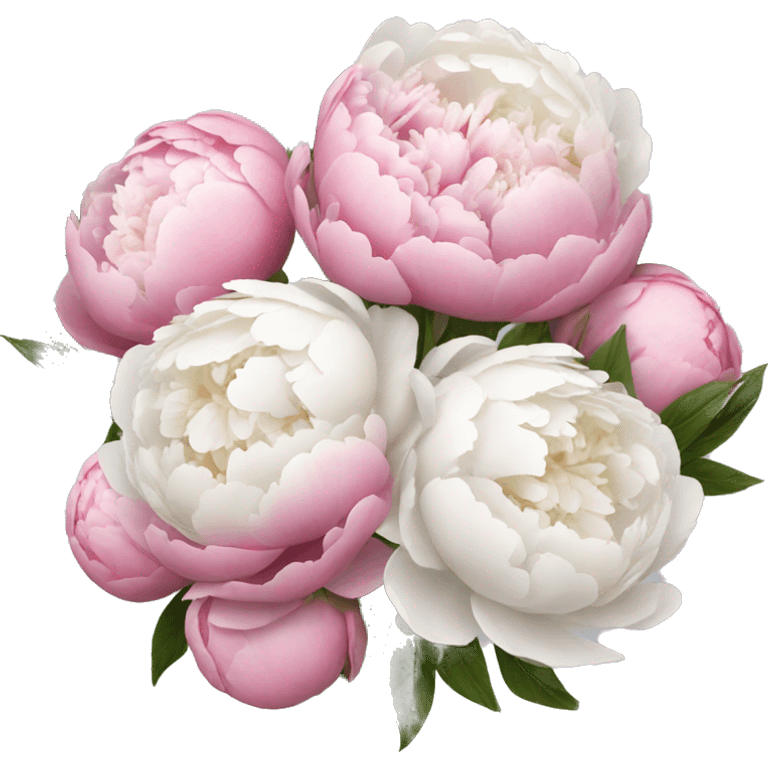 Pink and white peonies bouquet  emoji