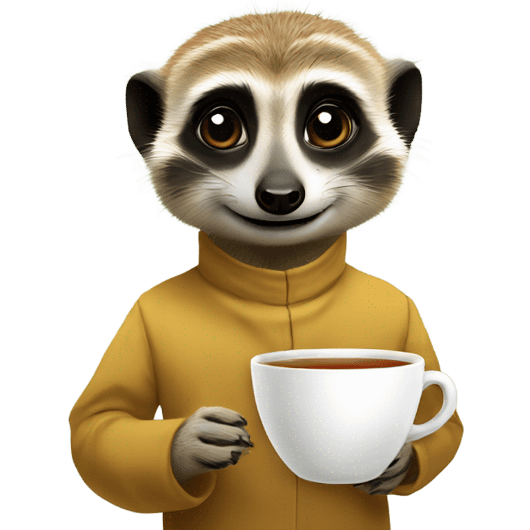 Meerkat with tea emoji