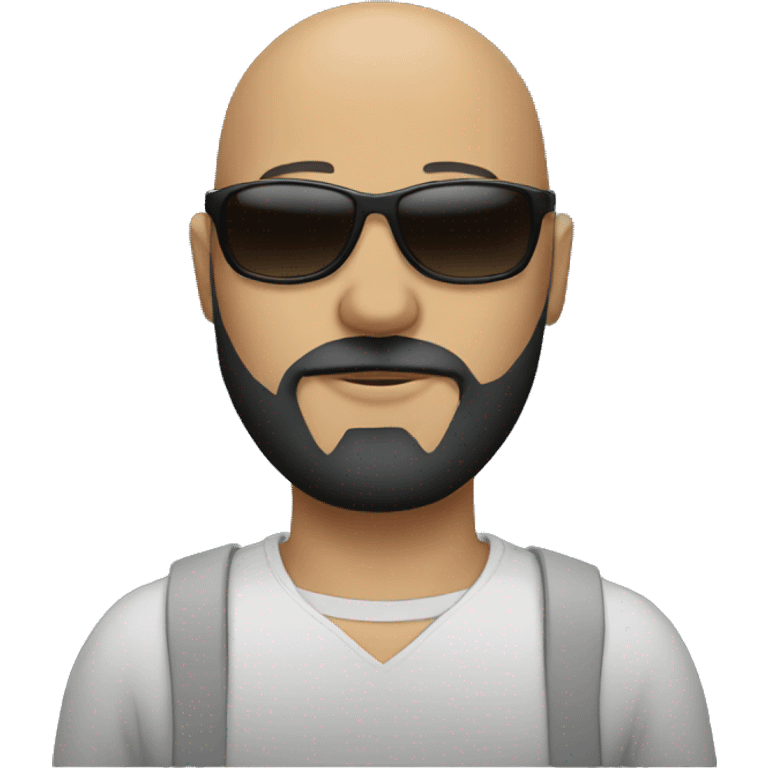 bald man with black beard and sunglasses emoji