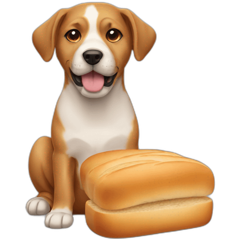 Dog with bread body emoji