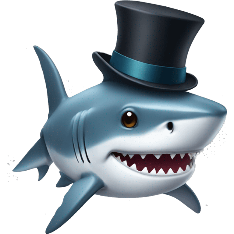 Shark with top hat  emoji