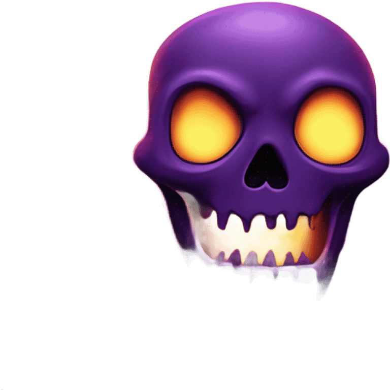 purple flaming skull face tomb emoji