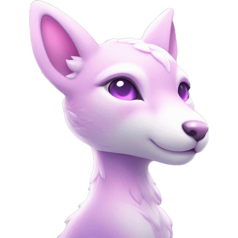 Kawaii colorful bright light pastel lilac-pink-white-gradient fantasy ethereal anthro fursona animal creature emoji