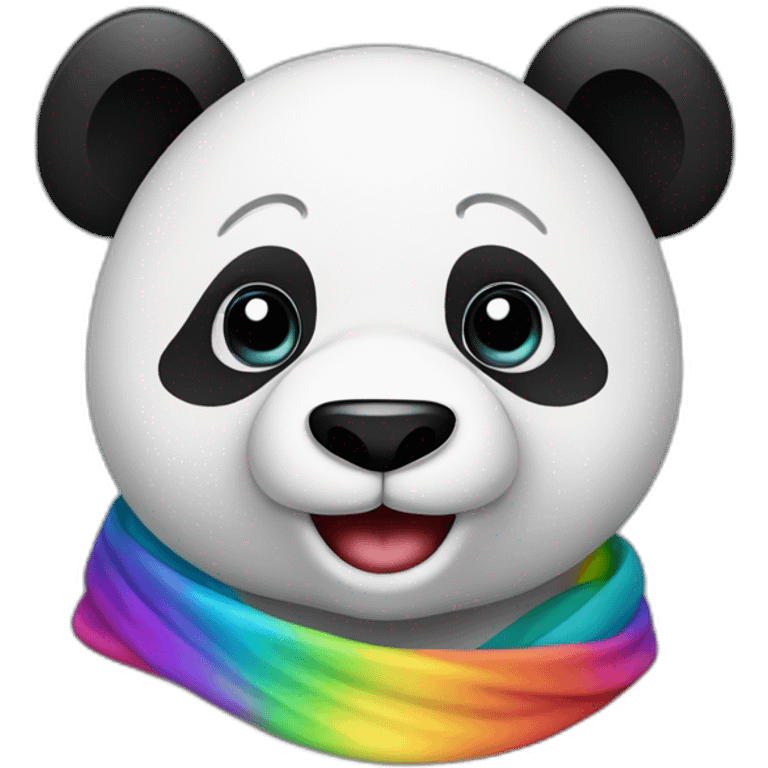 Mannelijke panda met Rainbow sjaal om emoji