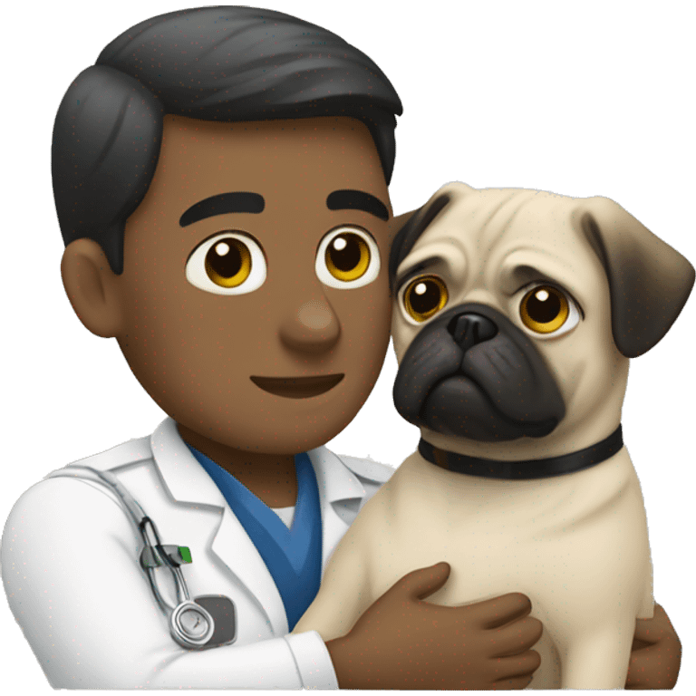 vet hugging a pug emoji