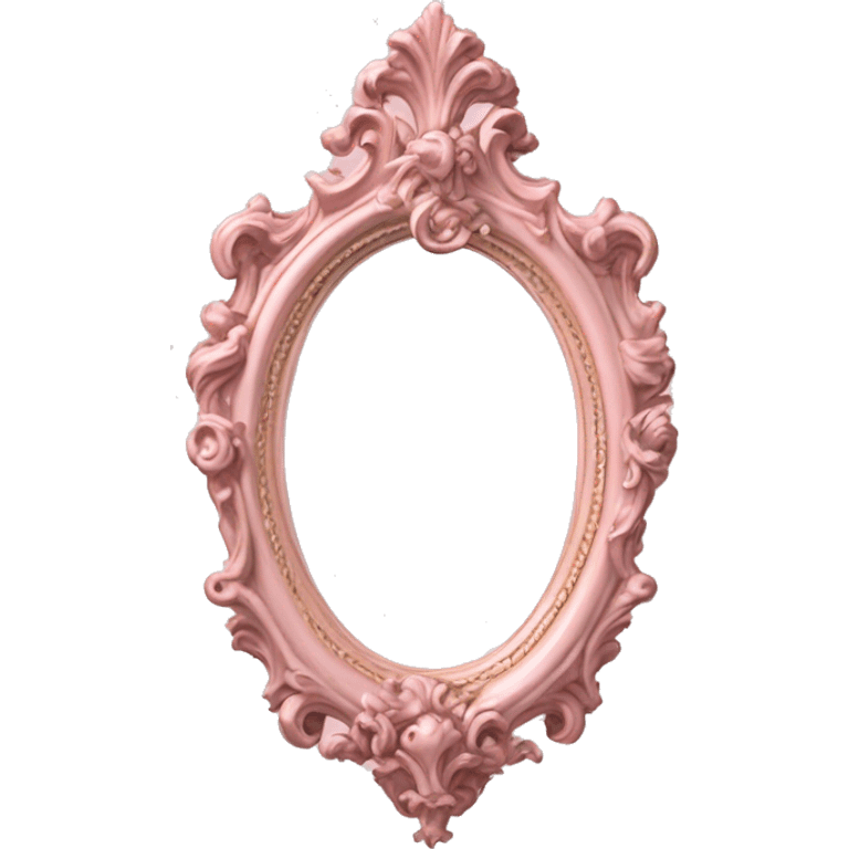  Vintage ornate rococo pale pink mirror emoji