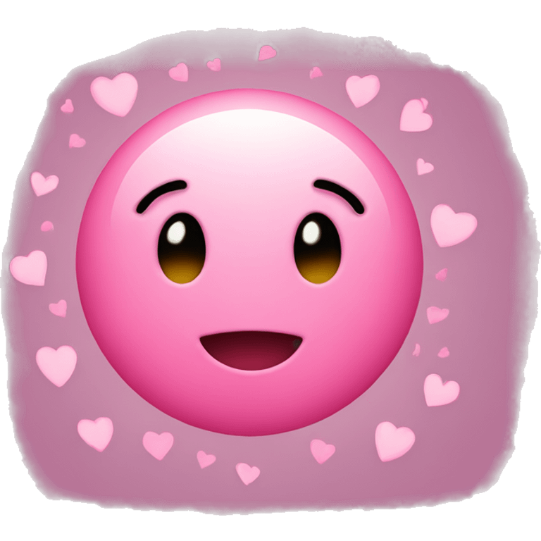 Blushing smiley face emoji with pink hearts  emoji