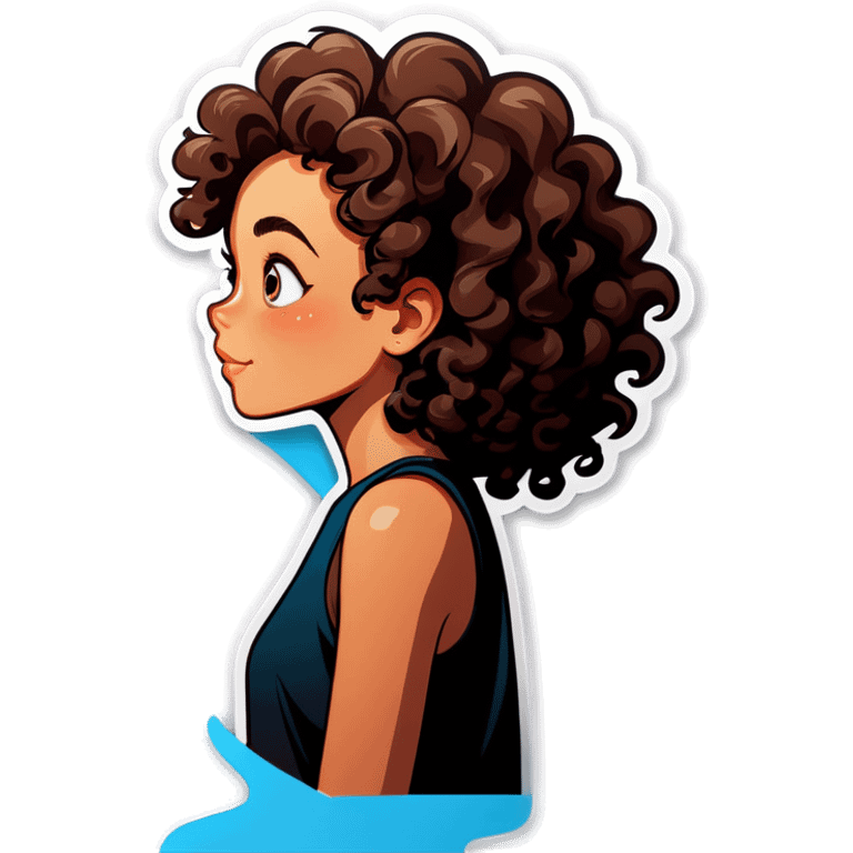 Girl with curly hair  emoji