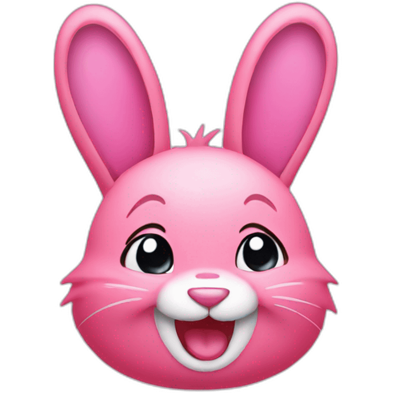 Pink rabbit winking emoji