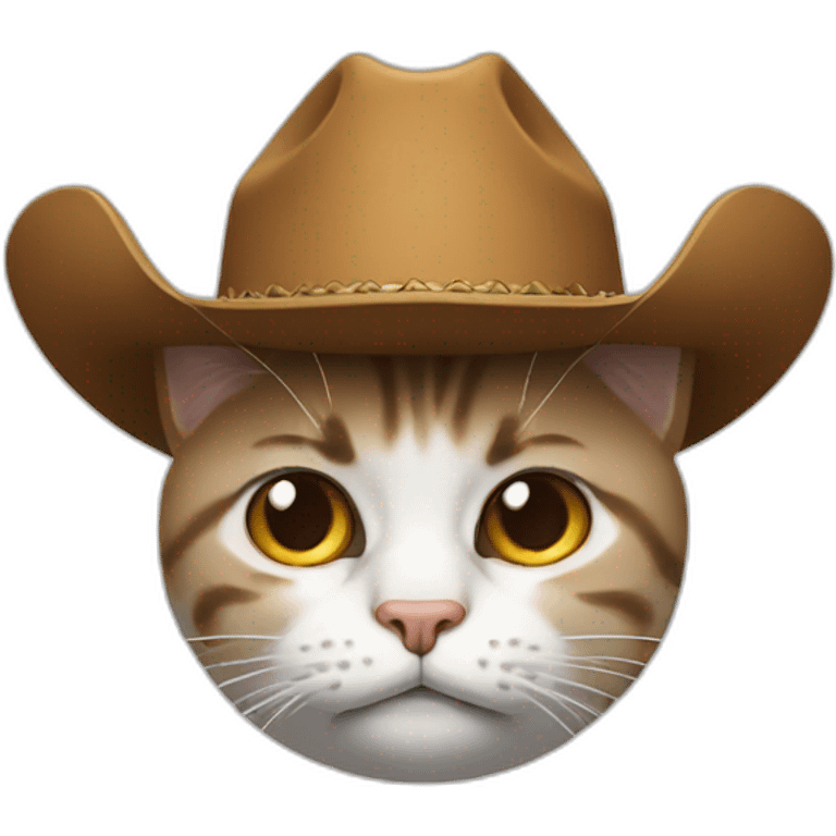 pleading cat face whit cowboy hat emoji