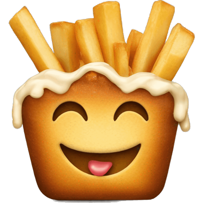 Poutine qui mange une poutine  emoji