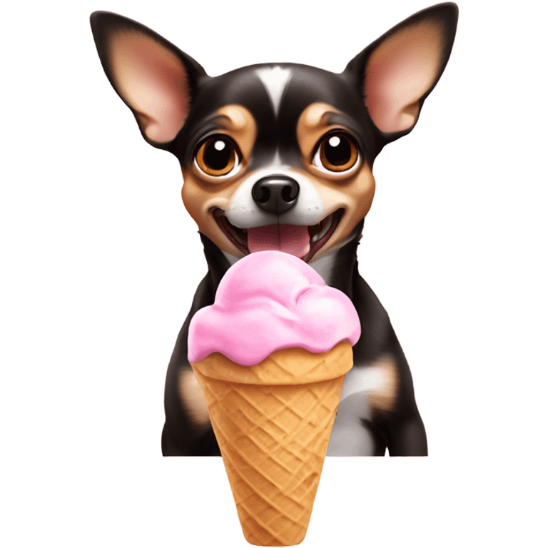 chihuahua eating ice cream emoji