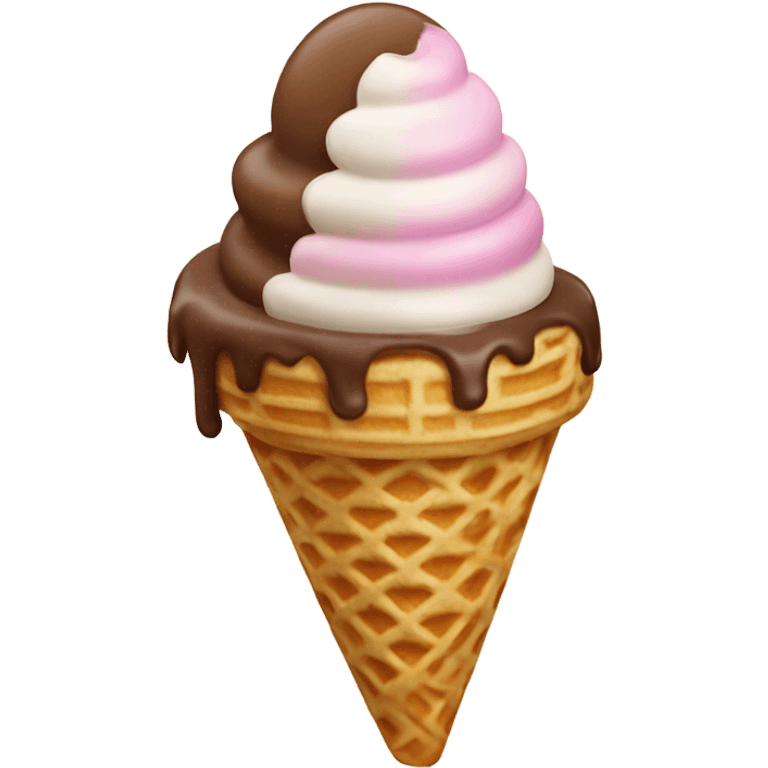 Neapolitan ice cream in waffle cone emoji