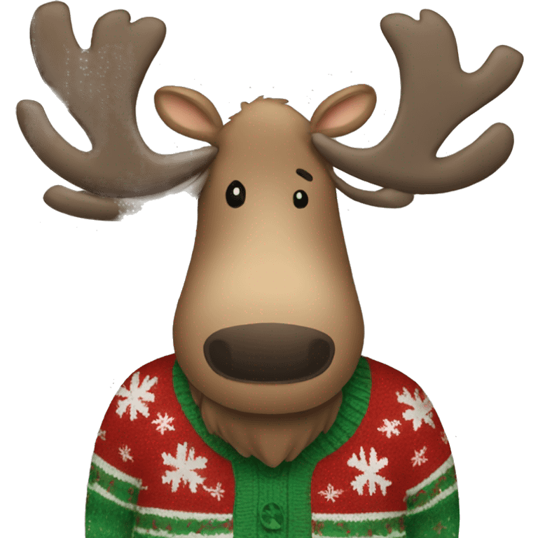 Moose with christmas sweater emoji