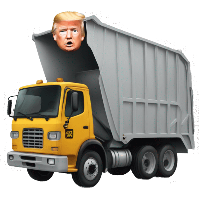 Donald Trump in a trash truck emoji