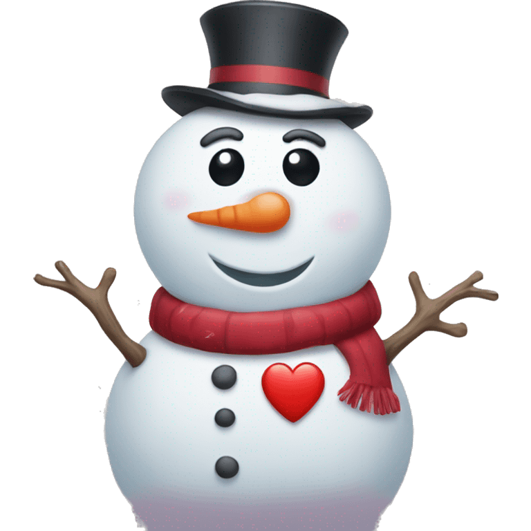 Snowman with heart eyes emoji