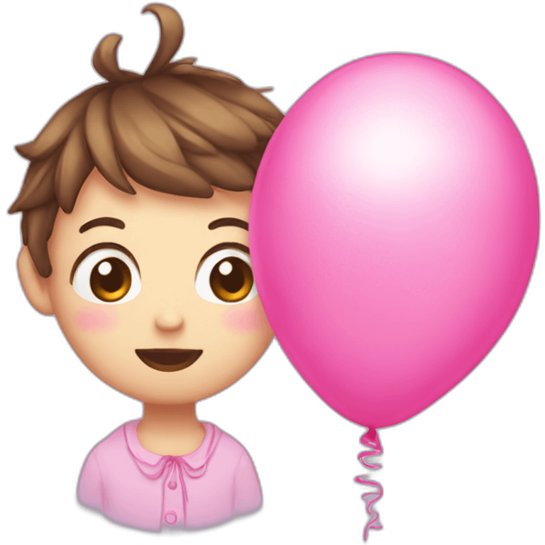 cue kawaii pink baloon emoji