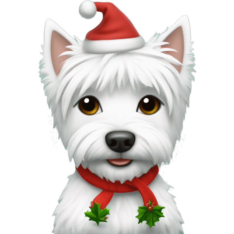 Westie with christmas tree  emoji