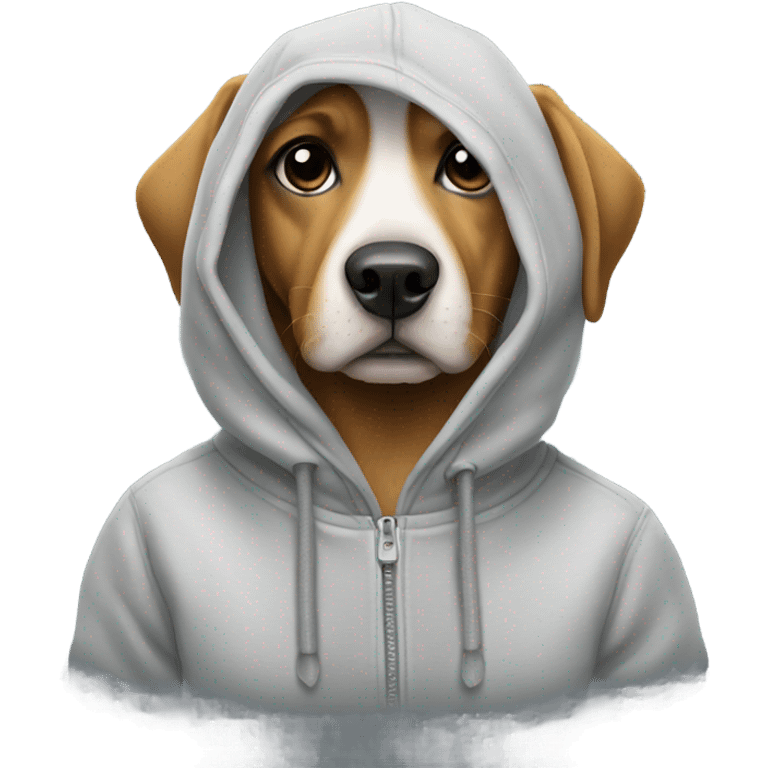 Dog wearing hoodie emoji