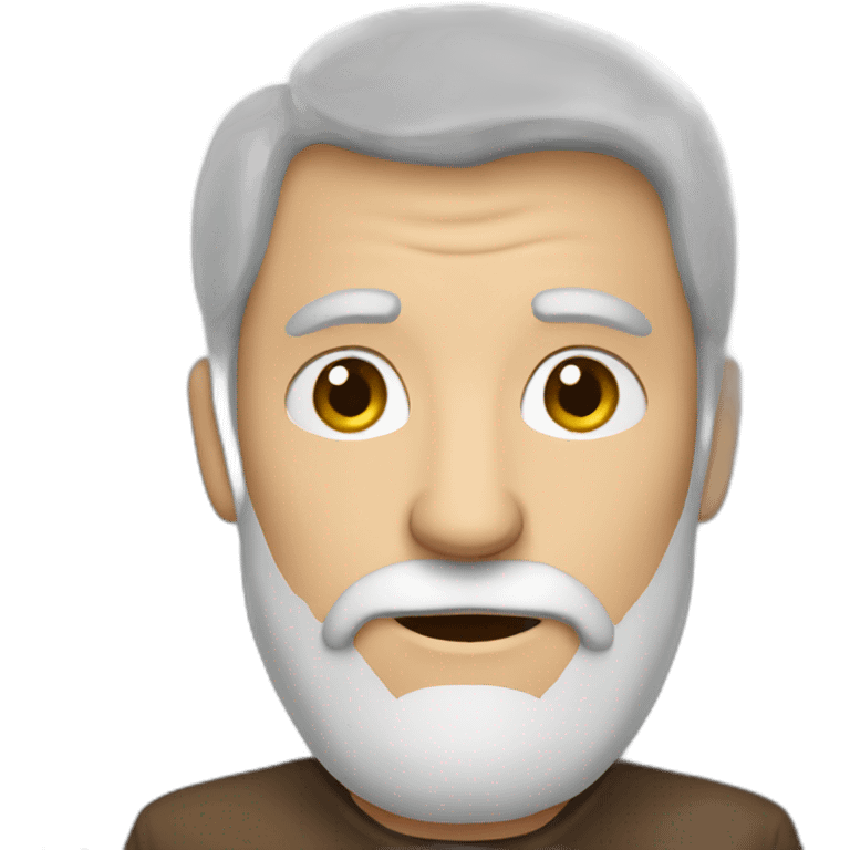 Grey bearded old man with Brown hair emoji