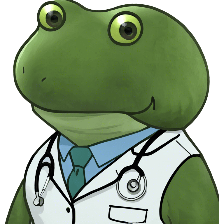 bufo wearing a doctor outfit emoji