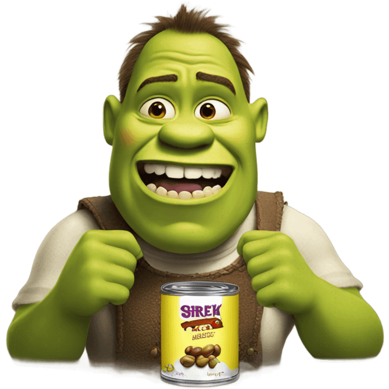 Shrek eating a can of beans emoji