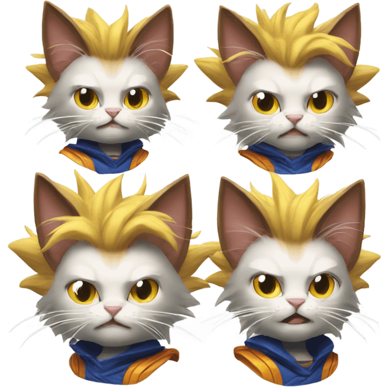 Cat using super saiyan 5 emoji