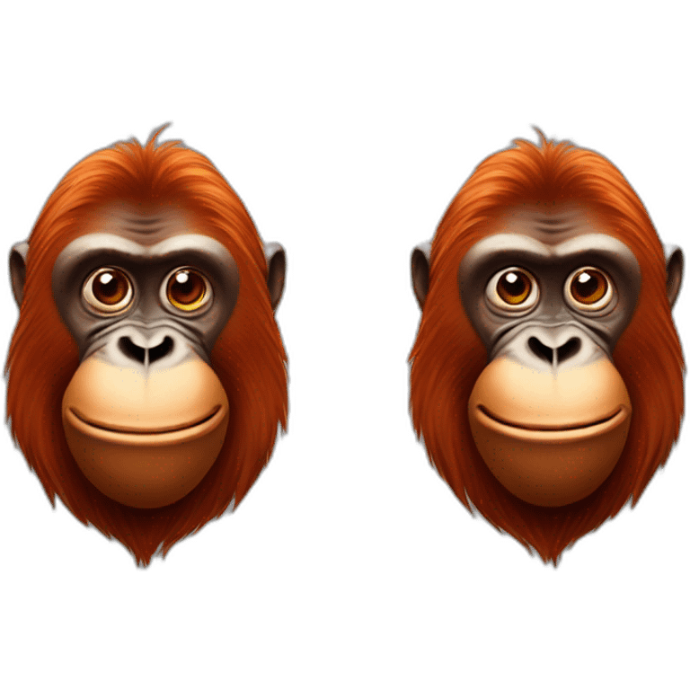 orangutan with melting emoji as a face emoji