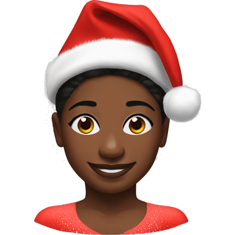 Simone Biles with santa hat emoji