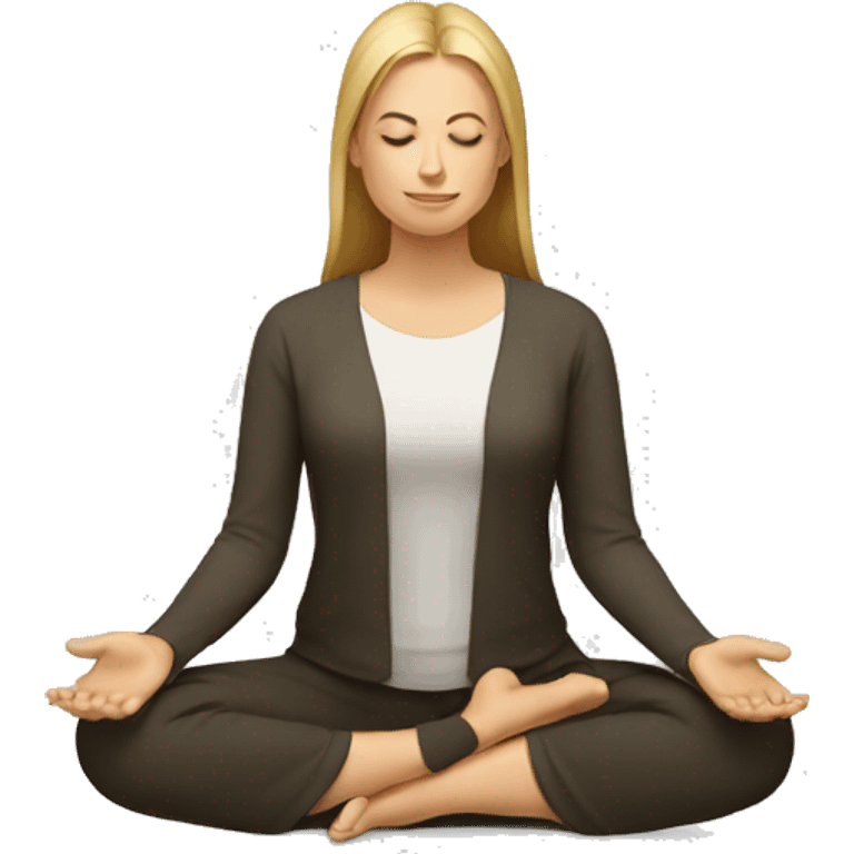 european woman meditating emoji