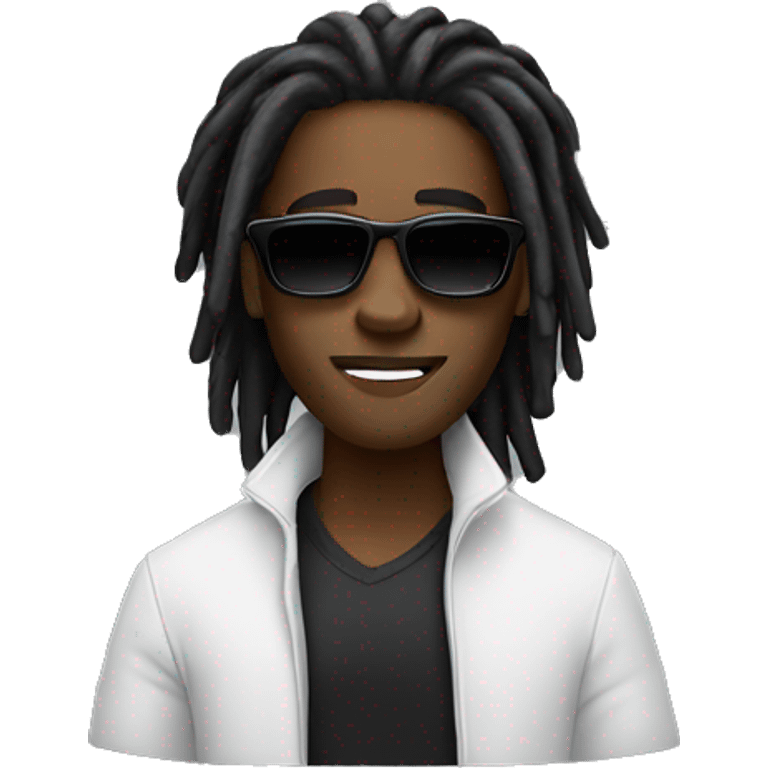 Black guy with dreads and black sunglasses  emoji