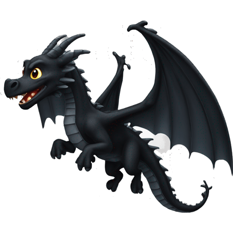 flying black dragon emoji