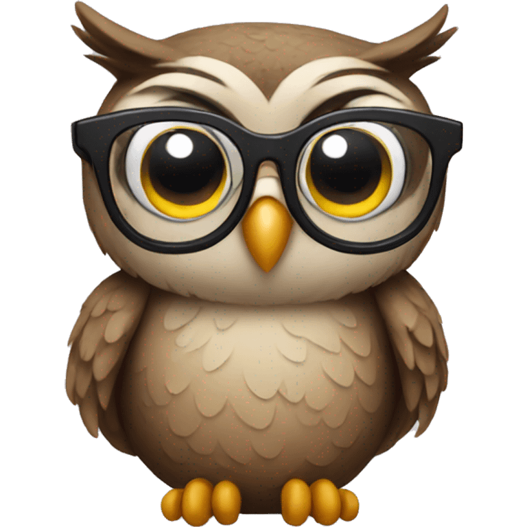 Owl wearing glasses emoji