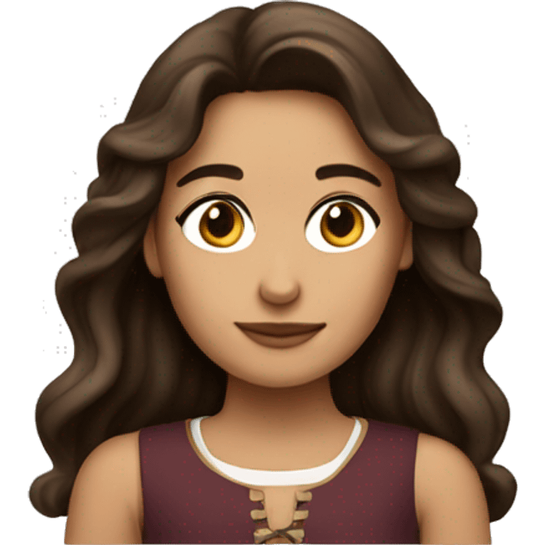 brunette girl with cavalier  emoji