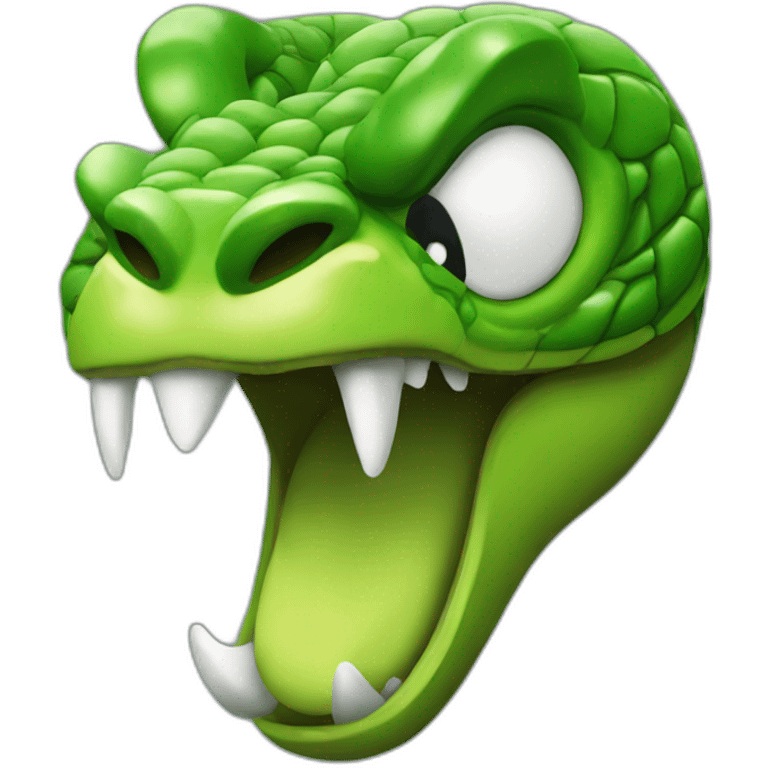 Green angry Snake head emoji