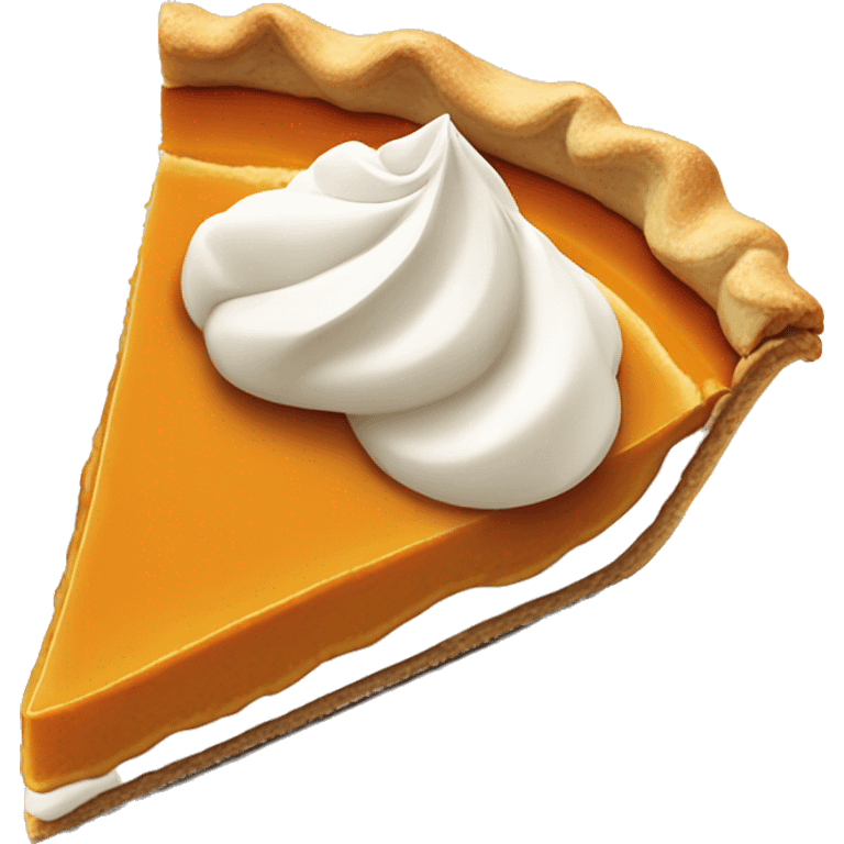 Slice of pumpkin pie with whipped cream on top emoji