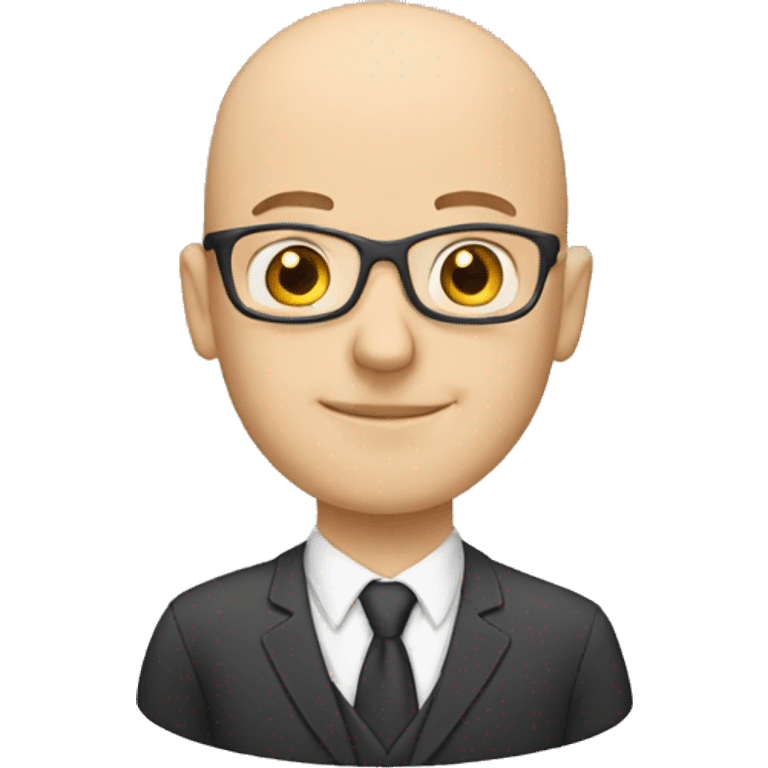 A bald male white teacher emoji