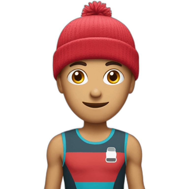 runners with winter hat emoji