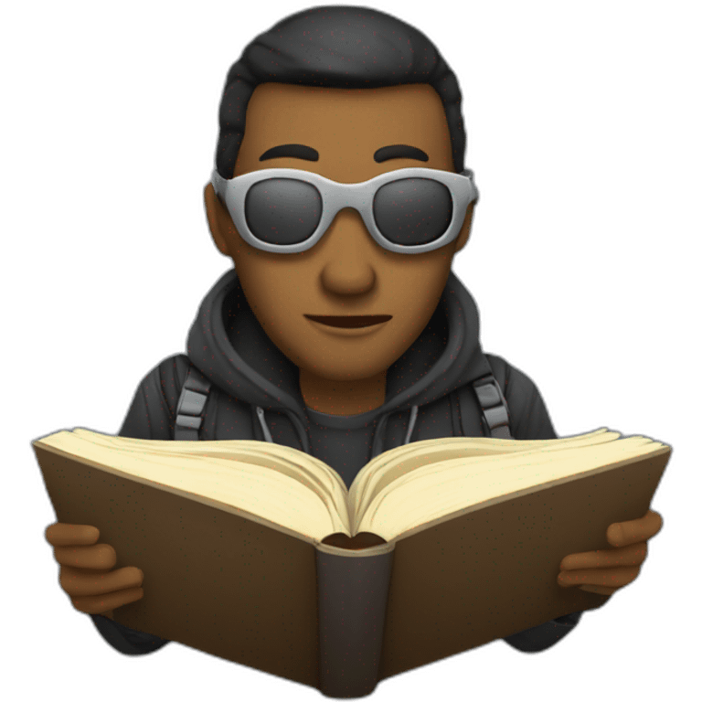 Hacker reading a book emoji