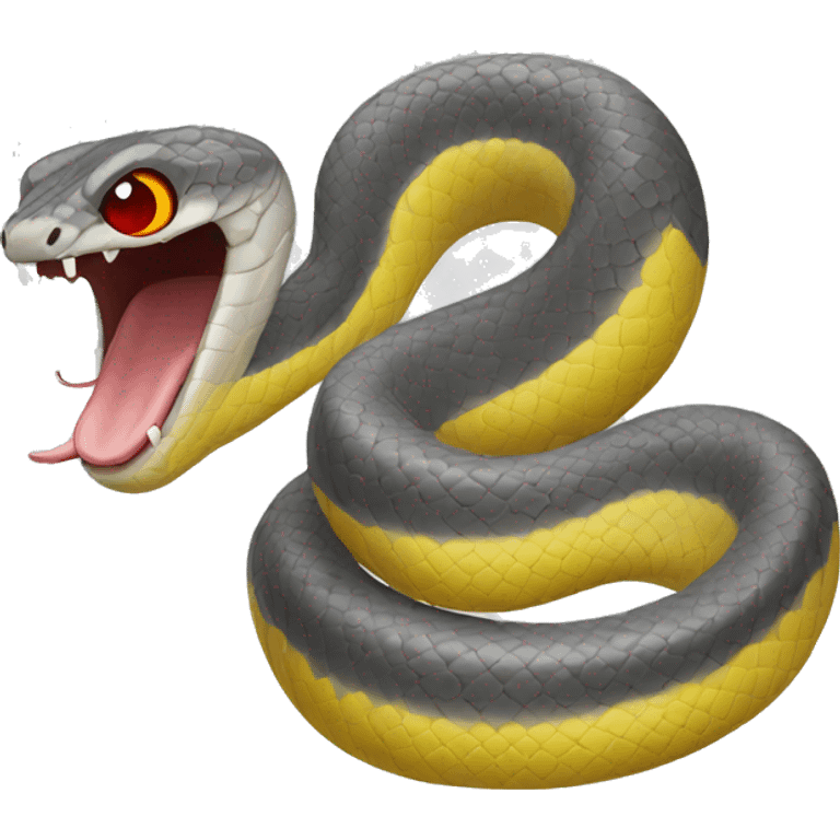 Grey and yellow snake with red eyes emoji