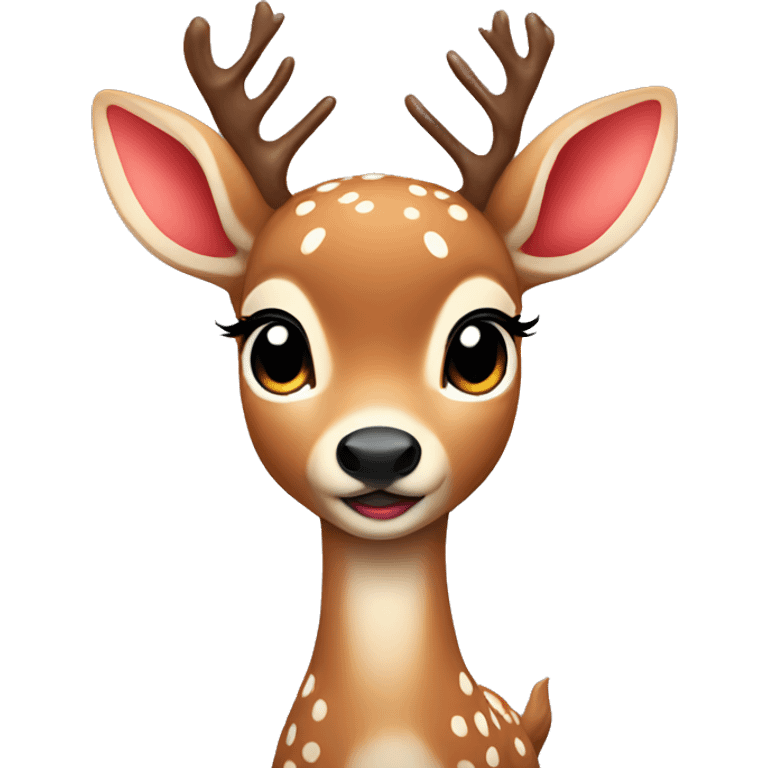 Red asthetic Christmas baby deer emoji