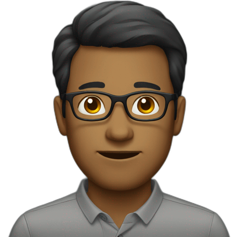 Men with glasses dark emoji