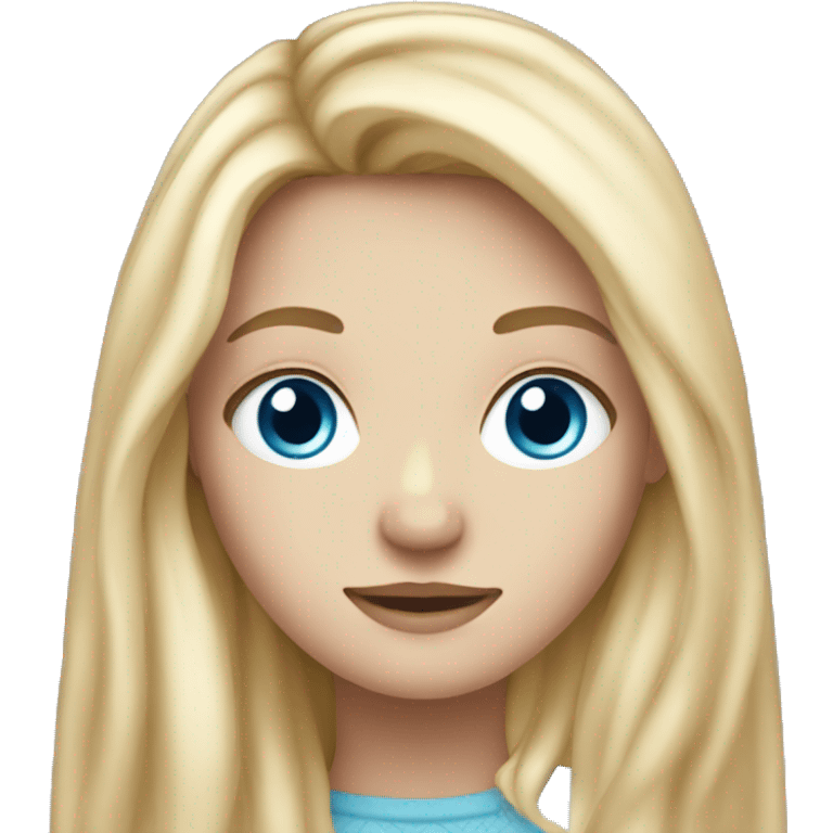 White girl with blue eyes and long blonde hair  emoji