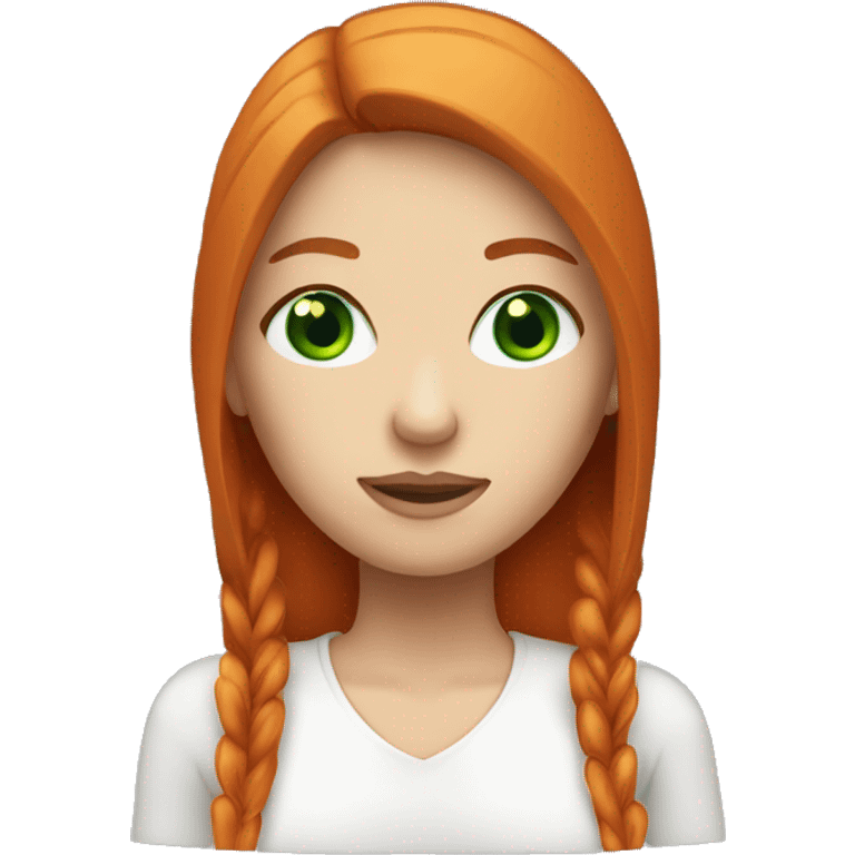 Red head white girl basic emoji with green eyes and straight hair  emoji