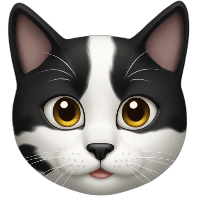 Black white cat emoji