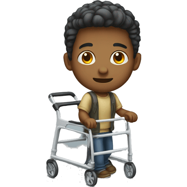 Young man the uses a walker emoji