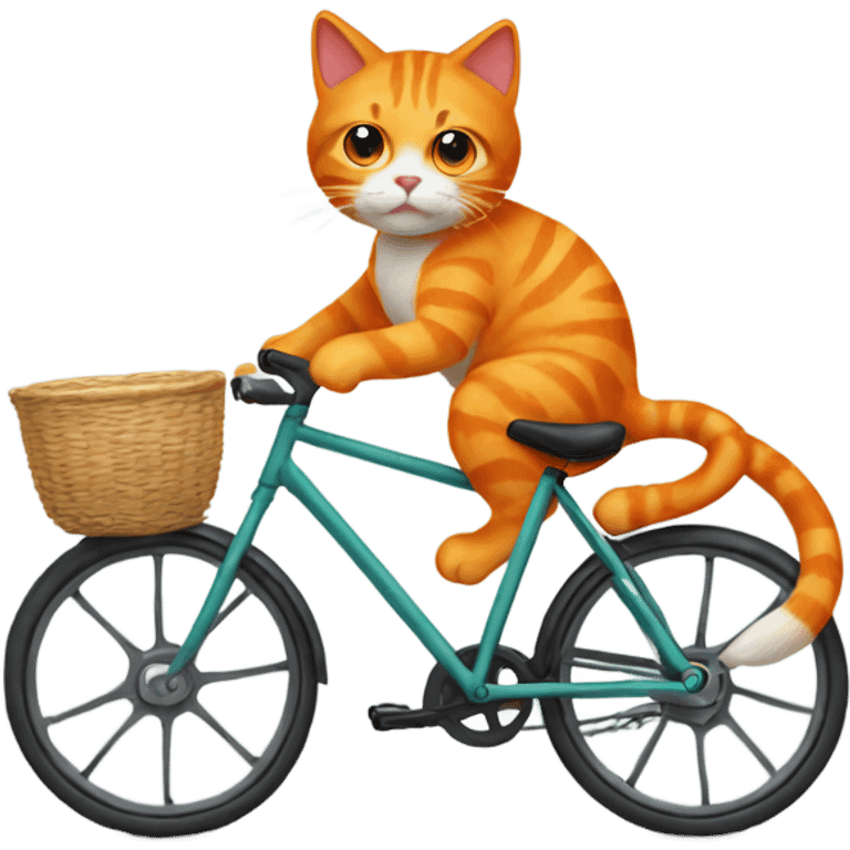 Orange cat riding bike emoji