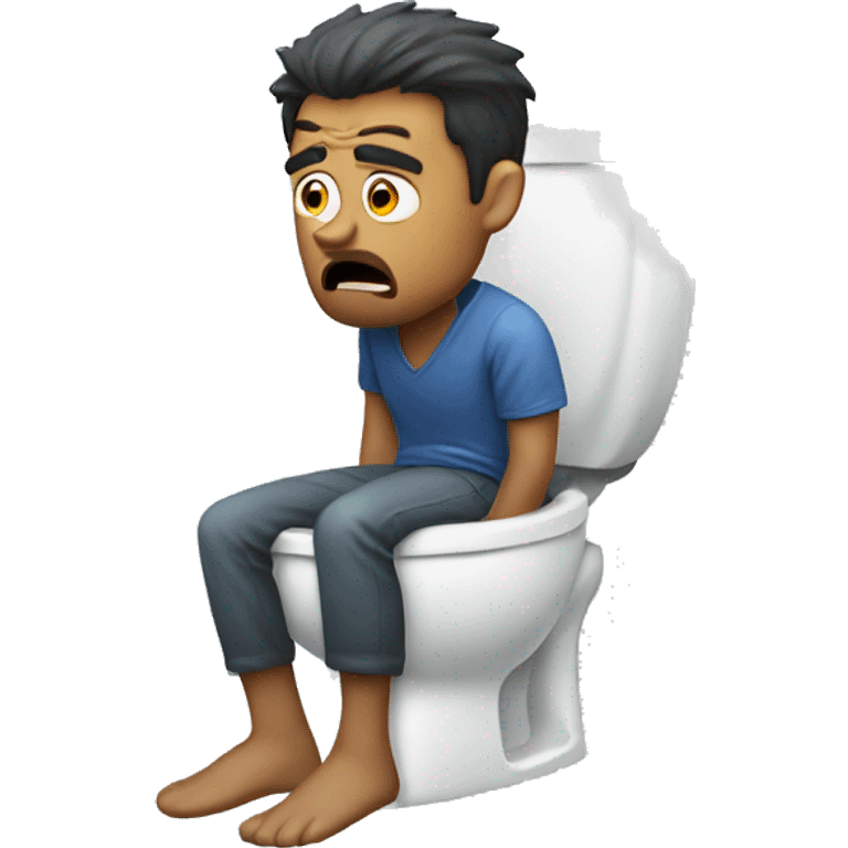 Angry man on the toilet emoji